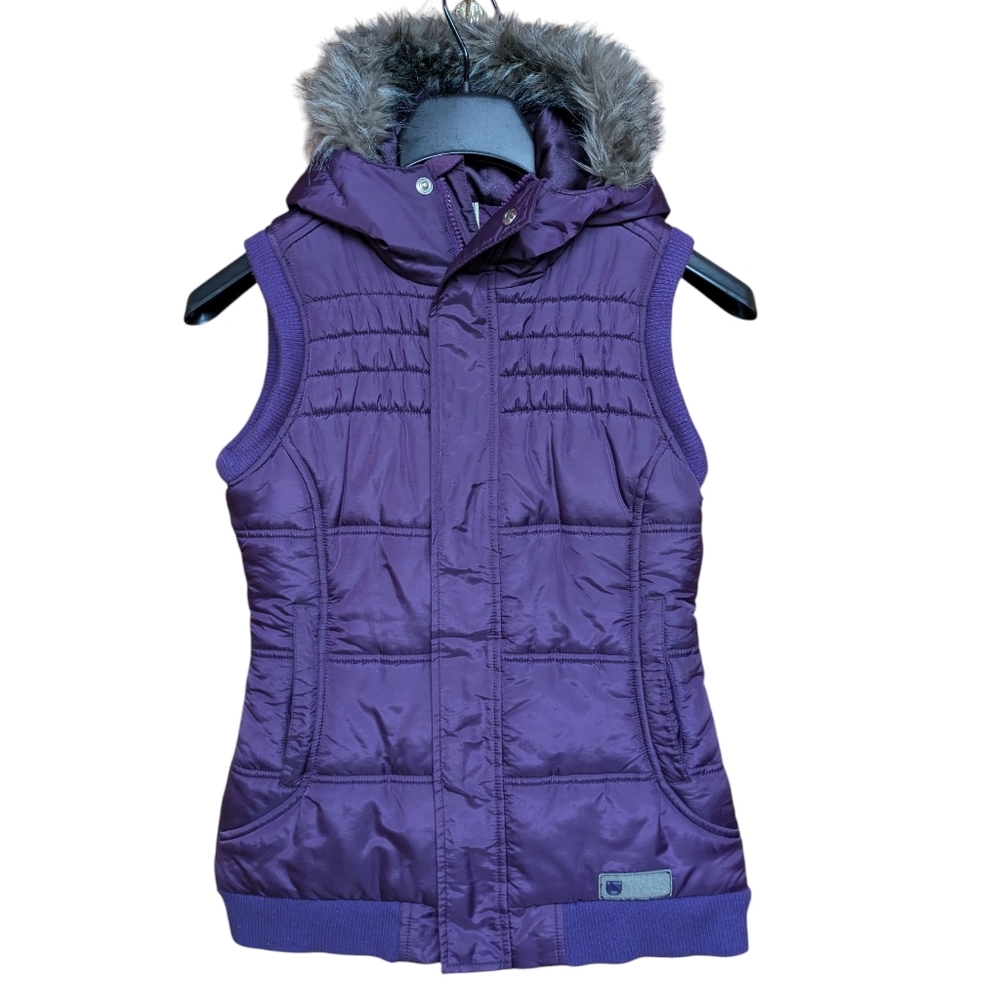 Burton Dry Ride Purple Hooded Puffer Vest Size XS